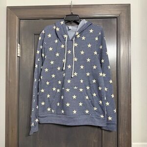 Alternative Apparel NWOT Stars Hoodie Pullover‎ Blue Size XL